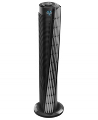 Get air there-this powerful tower fan establishes an extra-wide cooling zone by moving air 100 feet and increasing circulation in your space. An energy-efficient design uses minimal electricity and four precision speeds to reach the entire room. Model 184.