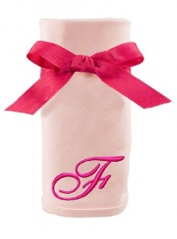 Princess Linens Embroidered Pink Initial Cotton Knit Blanket, F