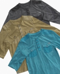 Cool casual style comes easily to him with one of these long-sleeve henley shirts from Epic Threads.