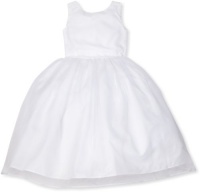 Us Angels Girls 2-6x Toddler Classic Organza Full Skirt Dress, White, 4T