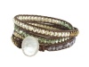 Opal Beaded Leather Wrap Bracelet (small (28.5))