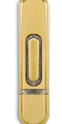 Heath/Zenith SL-6444-PB Contemporary Style Wireless Push Button with Surface Mount with LED Halo-Lighted Center, Polished Brass