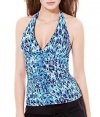 Profile by Gottex Pepita Halter Tankini Top - Blue Multi - 12