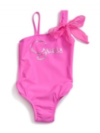 GUESS Kids Girls Logo Swimsuit with Scarf, PINK (14)