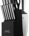 Ginsu 05253 Koden Series Serrated Stainless Steel Ever Sharp 14-Piece Block Cutlery Set, Black