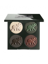 Inspired by the fall runway trends and tireless efforts of The David Sheldrick Wildlife Trust, we have created L'Elephant Palette: A lustrous eye palette that fuses on trend colors from both the catwalk and the Kenyan grasslands with simplicity and in an innovative and wearable way. Refillable. 5% of all proceeds will be donated to The David Sheldrick Wildlife. Made in Italy. 