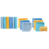 Luvable Friends 12 Washcloths With Bonus Toy, Blue