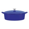 Mario Batali Cookware Classic Enamel Cast Iron Oval Duch Oven - Cobalt