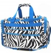 Zebra Blue Trim Duffel Gym Cheer Dance Bag 22