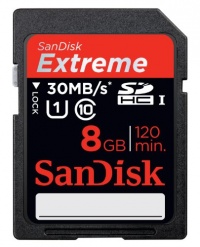 SanDisk Extreme 8GB HD Video SDHC Flash Memory Card (SDSDX-008G)