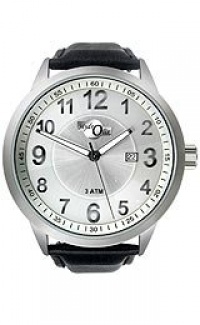 HydrOlix 3-Hand Black Leather/Silver Dial Unisex watch #XA00221