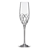 This kate spade new york Annadale champagne flute is rendered in sparkling European crystal cut with a swirled design.