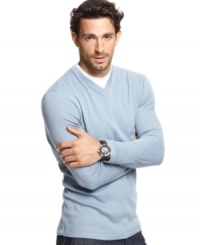 The ribbed effect on this John Ashford v-neck shirt gives you a unique look you can pull out of your closet and throw on for on-the-go cool.