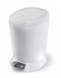 simplehuman Mini Step Trash Can, White Plastic, 6L Liters / 1.6 Gallons