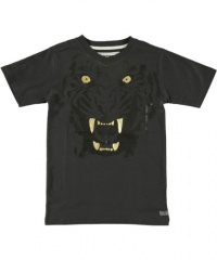 Sean John Boys 8-20 Tiger V-Neck Tee, Black, Small