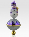 EXCLUSIVELY AT SAKS. A glittery snowman rests atop this sparkling ornament, carefully hand-blown and painted by artisans. Hand-blownHand-painted6½ tallImported