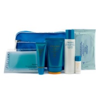 Shiseido Fun In The Sun Protection Set: Cleansing Oil + Sun Cream + Eye Cream + Lotion + Cleansing Sheets + Blotting Paper + Indicator Card + Bag - 7pcs+1bag