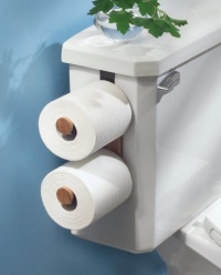 InterDesign Formbu Over-the-Tank Tissue Holder 2, Natural Bamboo/Bronze