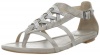 FRYE Women's Madison Huarache Thong Sandal,Silver Multi,9 M US