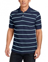 IZOD Men's Big-Tall Stripe Pique Polo, Dress Blue, XX-Large