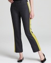 The latest crop, these Milly pants boast a shocking jolt of hue: neon tuxedo stripes for a cool take on cocktail dressing. Shockingly versatile, they transition into your work wardrobe when you team them with a white button-down and classic ballet flats.