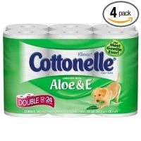 Kleenex Cottonelle Aloe & E Double Toilet Paper, 260-Sheet Double Rolls, 12-Count Packs (Pack of 4)