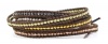 Chan Luu Brown Five Wrap Leather Designer Bracelet