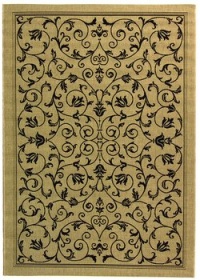 Safavieh Courtyard Collection CY2098-3901 Sand and Black Indoor/Outdoor Area Rug, 5-Feet 3-Inch by 7-Feet 7-Inch