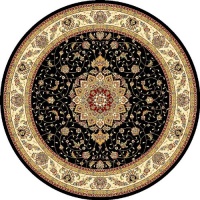 Safavieh Lyndhurst Collection LNH329A Black and Ivory Round Area Rug, 8-Feet Round