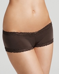 Natori Body Double lace trim girl brief. Soft briefs with lace trim on waist and legs. Cotton gusset lining. Style #156001