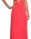 Laundry Women's Glimmering Cerise Segal Cutout Beaded Halter Evening Gown 2 Cerise