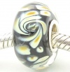 Beads Hunter Jewelry Gorgeous Starry Night Yellow Feathers Murano Glass Bead Charm Fits Pandora Bracelet