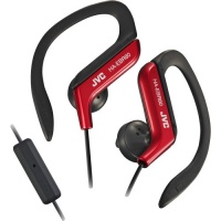 JVC HAEBR80R Sports Ear Clip Headphones with Mic and Remote, Red