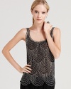 Ornate silver beaded details bring this striking Joie tank to life and revitalize your after-dark wardrobe.