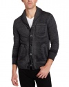 Marc Ecko Cut & Sew Men's Burnout Fleece Cardigan