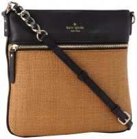 Kate Spade New York Cobble Hill Straw Ellen PXRU4142 Cross Body,Natural/Black,One Size