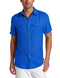 Kenneth Cole Men's Linen Solid Shirt