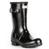 Hunter Women's Original Short Gloss Boot,Black,10 M US (8 UK)