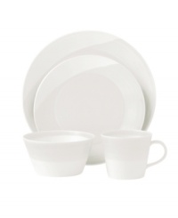 White dinnerware that's perfect for every day. The 1815 place settings are named for Royal Doulton's inaugural year but, in dishwasher-safe porcelain, this collection feels right at home on modern tables. Featuring streaks of white on white for serene, understated style.