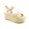 DV By Dolce Vita Nero Open Toe Wedge Sandals Shoes Beige Womens New/Display