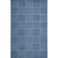 Nourison Westport  Squares Blue 5.0-Feet by 8.0-Feet 100% Wool Room Size Rug