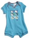 GUESS Kids Boys Newborn Boy Screen-Printed Sunglass Romp, TURQUOISE (6/9M)