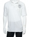 Michael Brandon White with gray and black Graphic SS Polo Shirt