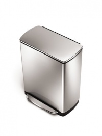 Simplehuman Rectangular Step Trash Can, Fingerprint-Proof Brushed Stainless Steel, 50 liter/13 gallon