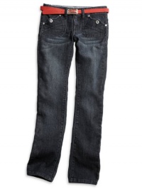 Guess NYC 2 LA Belted Ultra Skinny Jeans (Sizes 7 - 16) - dark stone, 7