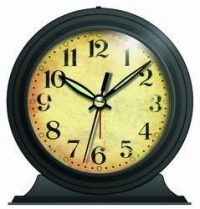 Boutique Black Antique Look Metal Alarm Clock