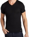 Calvin Klein Men's Micro Modal Short Sleeve V-Neck,Black,Large