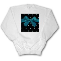 Aqua Bow with Sequin - Adult SweatShirt Small