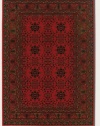 Couristan 7870/1872 KASHIMAR Afghan 54-Inch by 81-Inch Wool Area Rug, Nomad Red