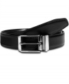 This reversible belt with gunmetal buckle from Perry Ellis will have your polished looked etched into everyone's post-meeting mind.